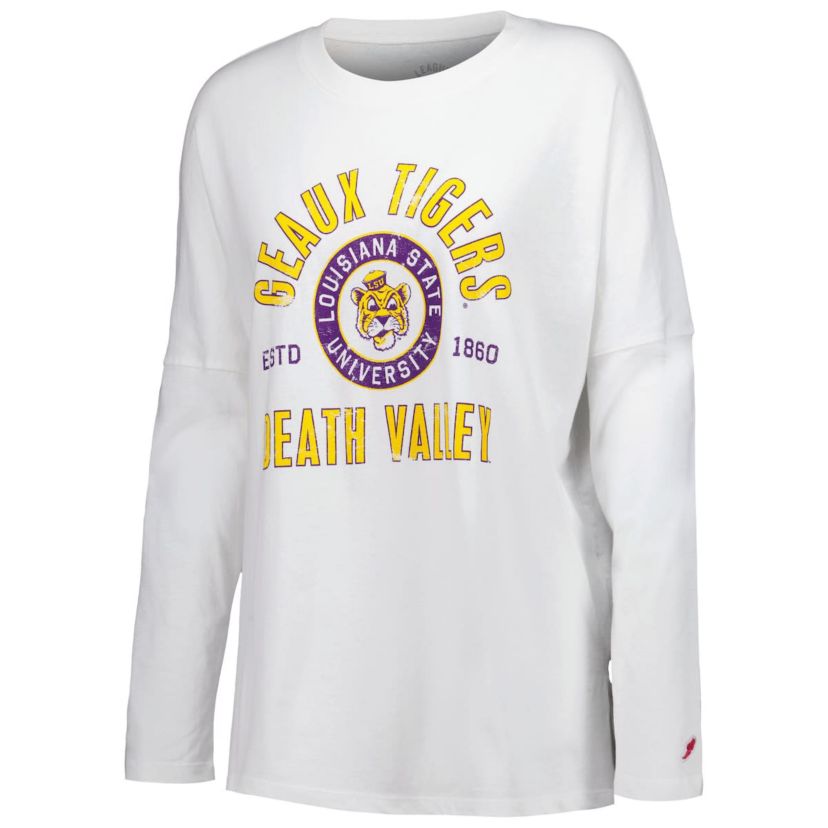 NCAA LSU Tigers Clothesline Oversized Long Sleeve T-Shirt