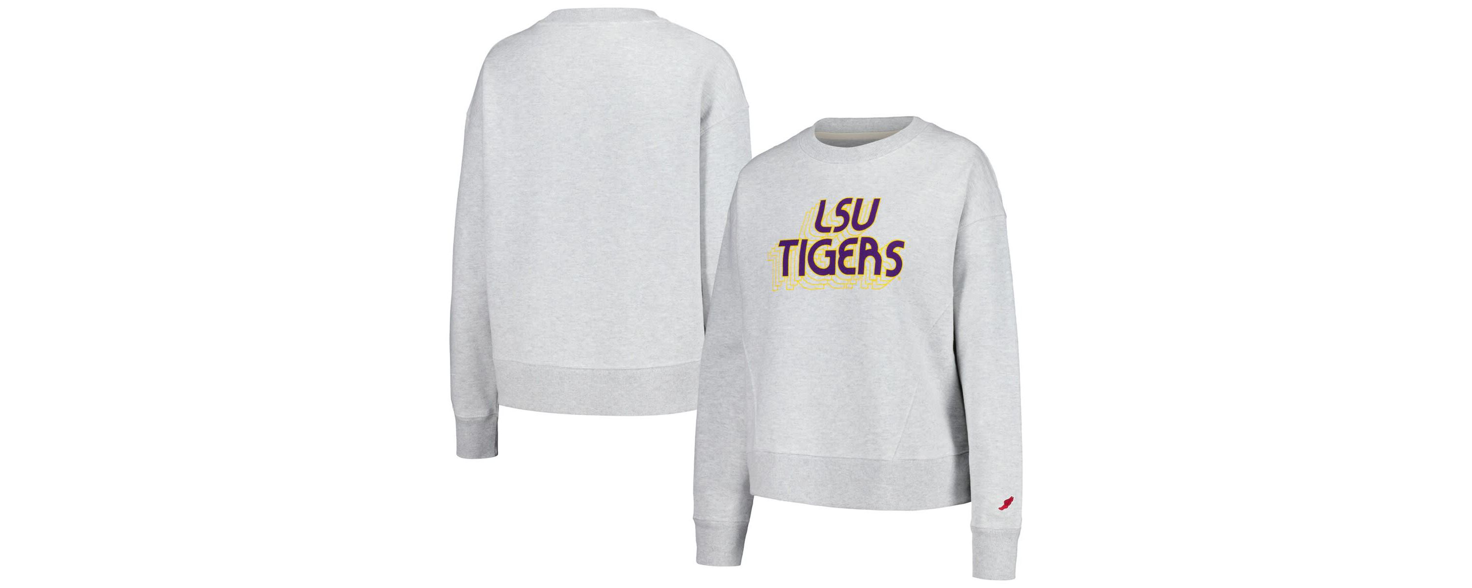 NCAA LSU Tigers Boxy Pullover Sweatshirt