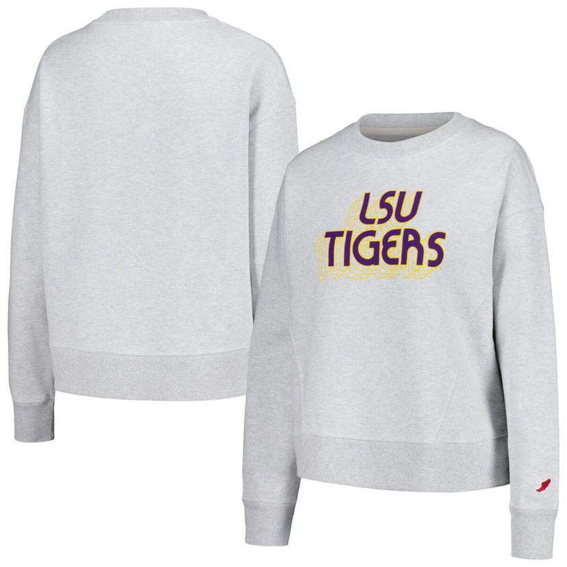 NCAA LSU Tigers Boxy Pullover Sweatshirt