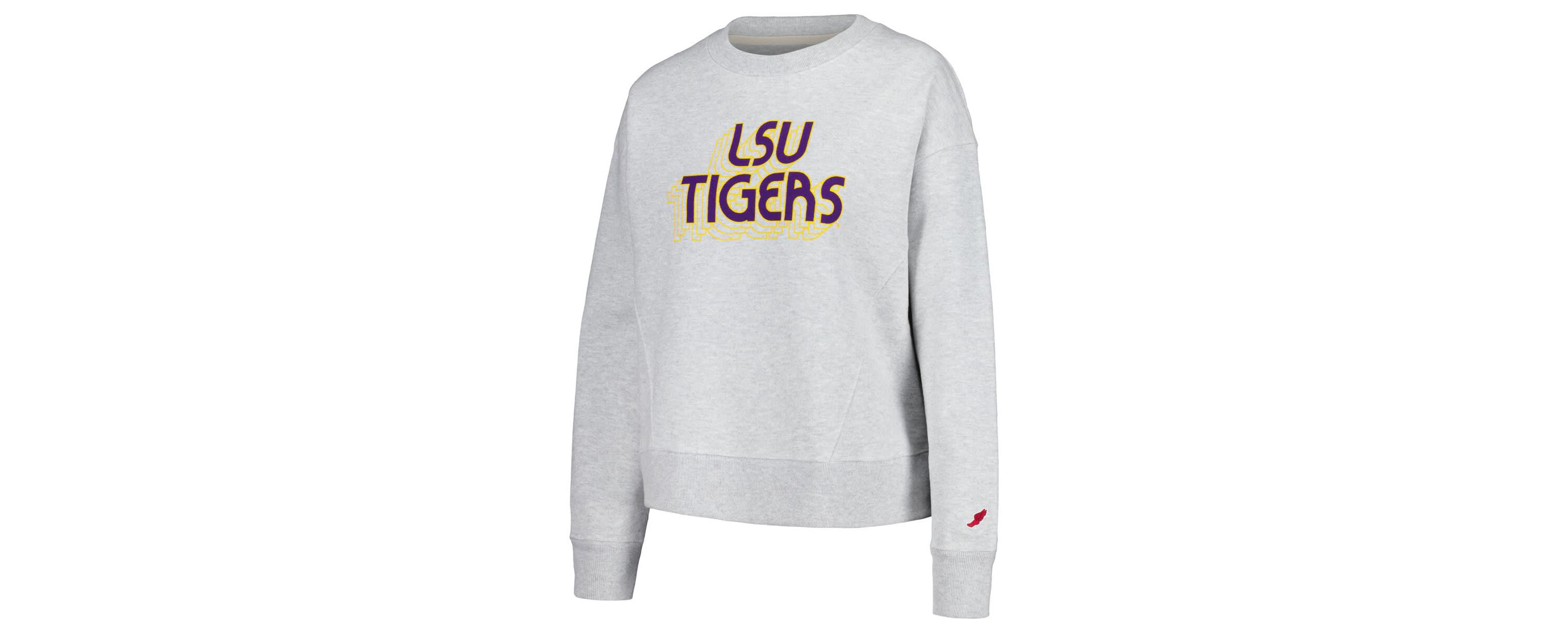 NCAA LSU Tigers Boxy Pullover Sweatshirt