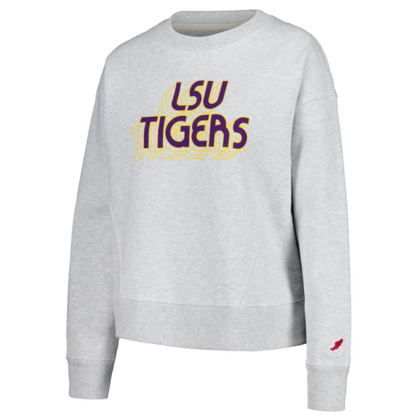 NCAA LSU Tigers Boxy Pullover Sweatshirt