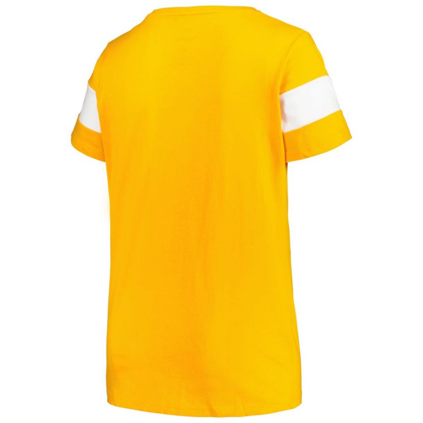NCAA Tennessee Tennessee Volunteers Plus Size Arched City Sleeve Stripe V-Neck T-Shirt