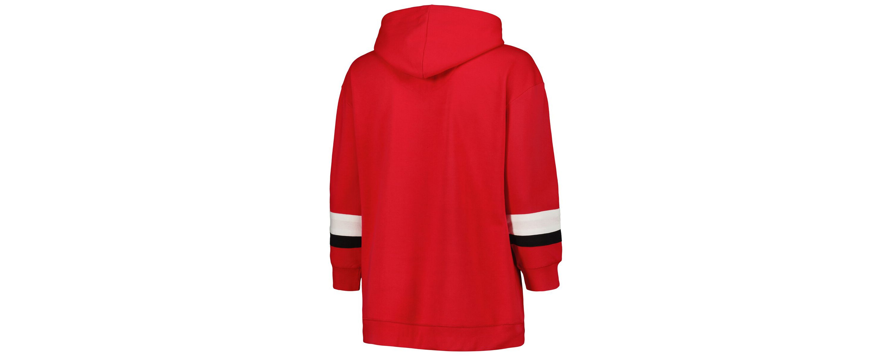 NCAA Ohio State Buckeyes Plus Size Badge Bridge Stripe Pullover Hoodie