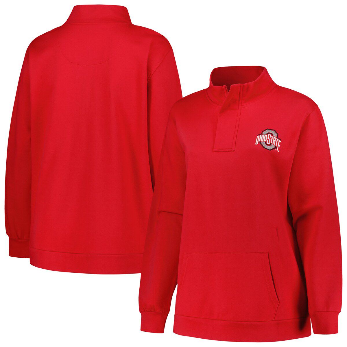 NCAA Ohio State Buckeyes Plus Size Fleece Quarter-Zip Jacket