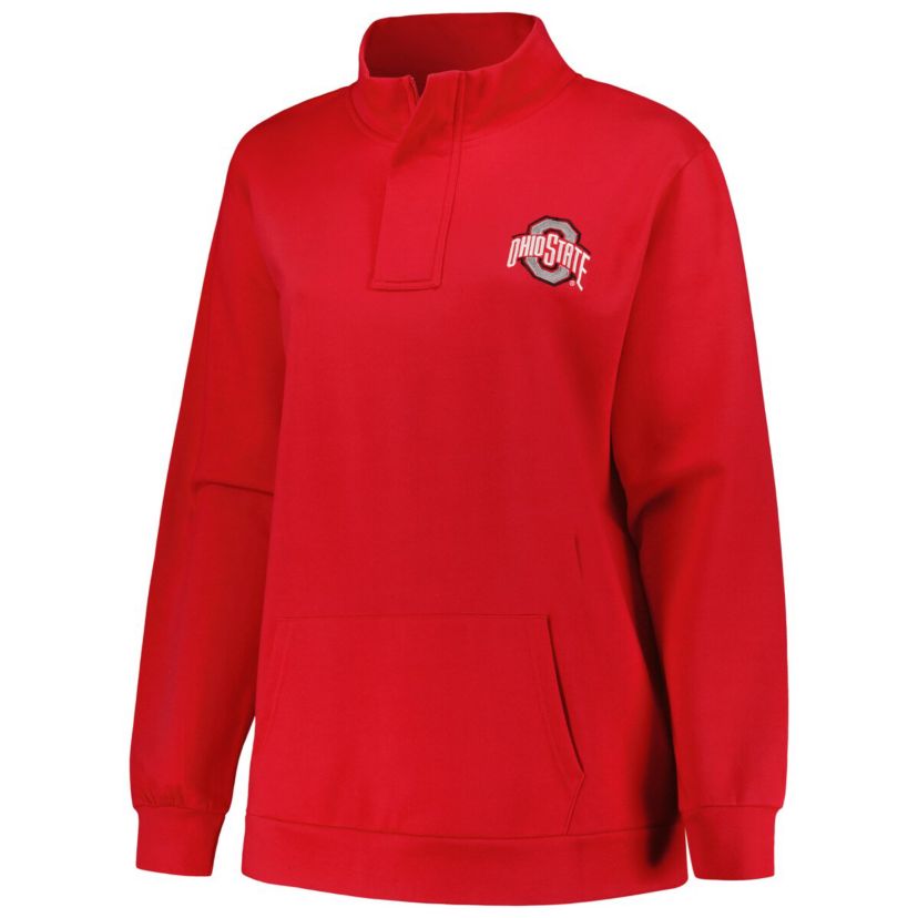 NCAA Ohio State Buckeyes Plus Size Fleece Quarter-Zip Jacket