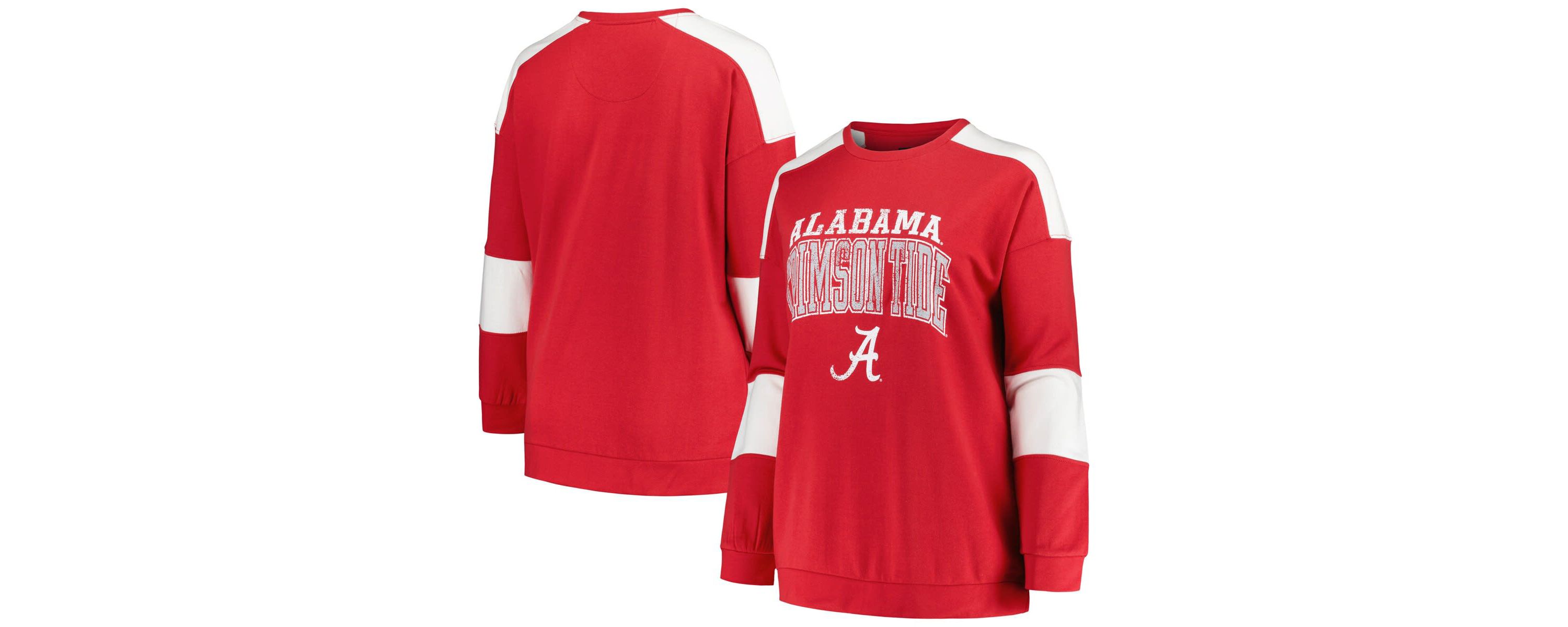 Alabama Crimson Tide NCAA Alabama Tide Plus Size Striped Pullover Sweatshirt