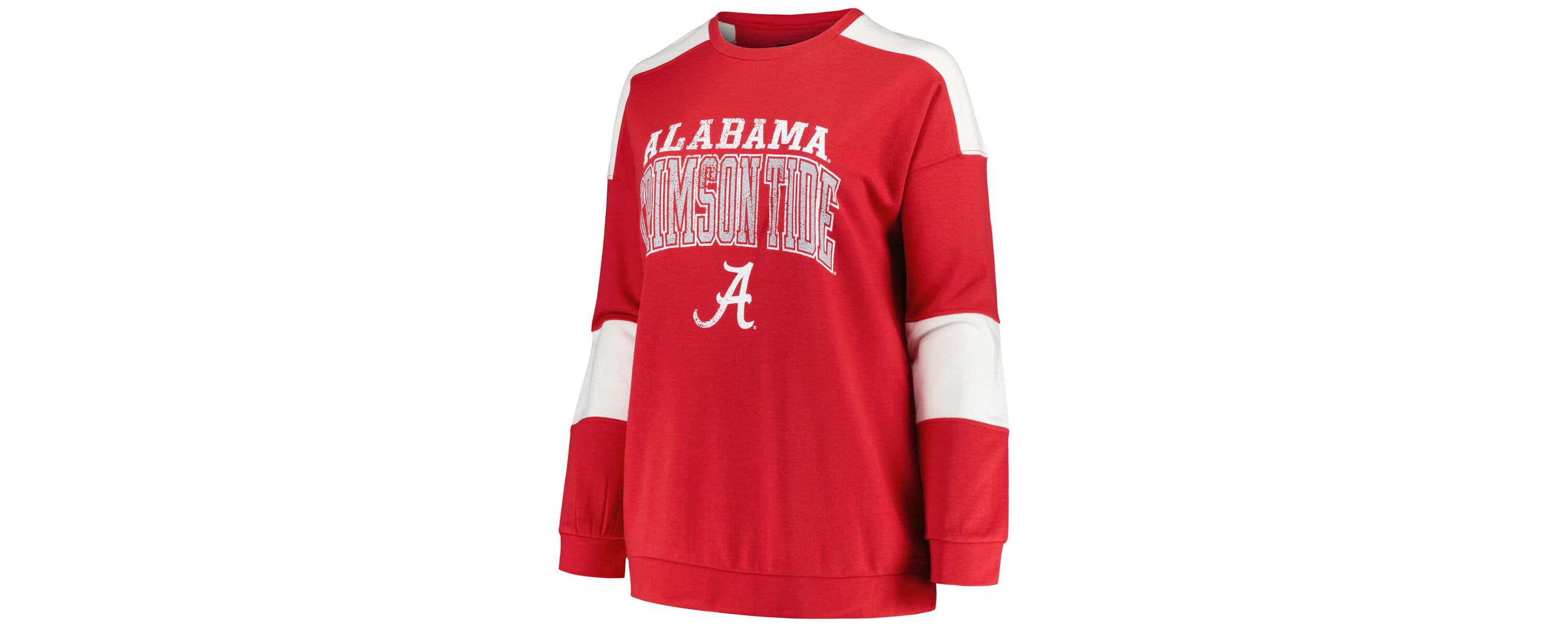 Alabama Crimson Tide NCAA Alabama Tide Plus Size Striped Pullover Sweatshirt