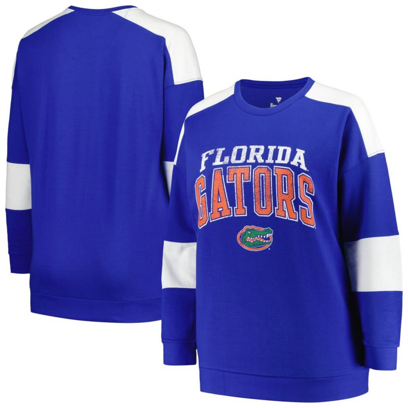 NCAA Florida Gators Plus Size Striped Pullover Sweatshirt