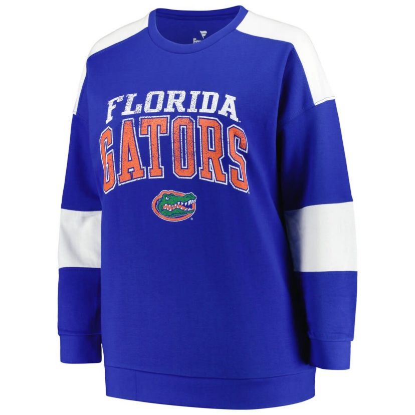 NCAA Florida Gators Plus Size Striped Pullover Sweatshirt