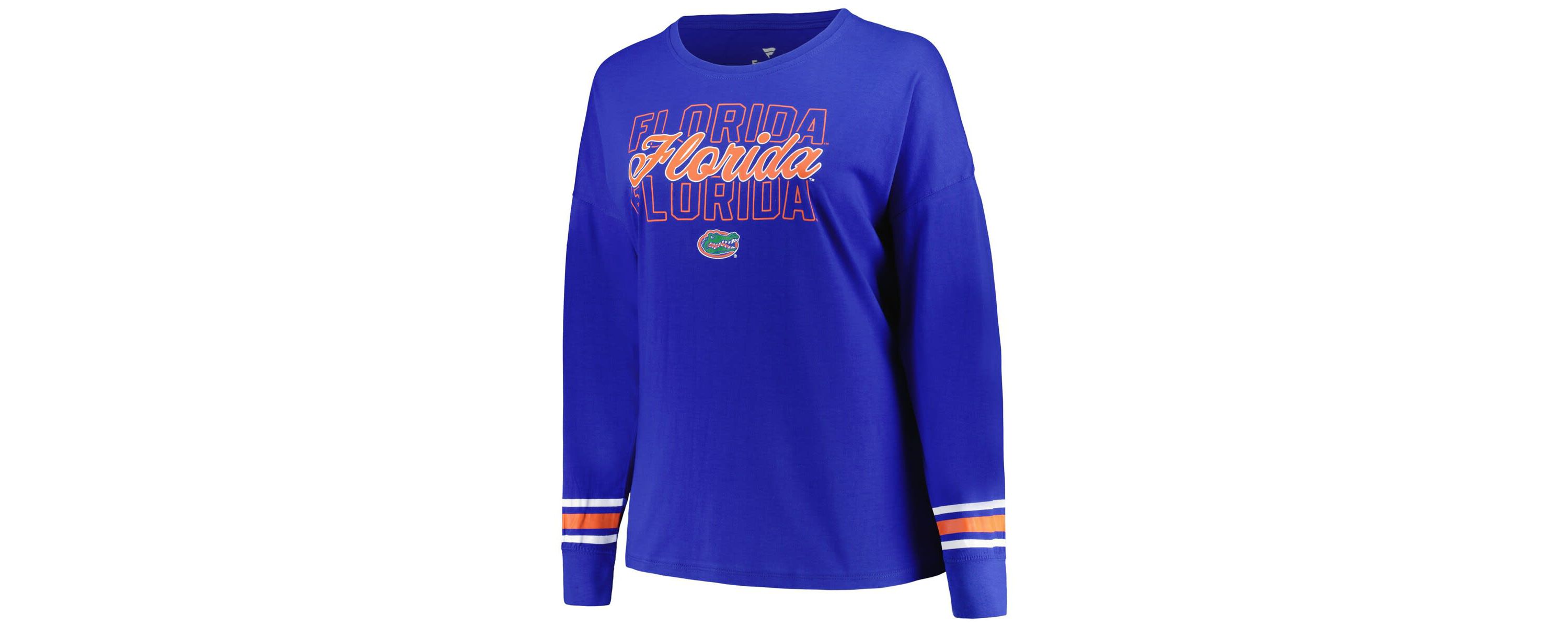 NCAA Florida Gators Plus Size Triple Script Scoop Neck Long Sleeve T-Shirt