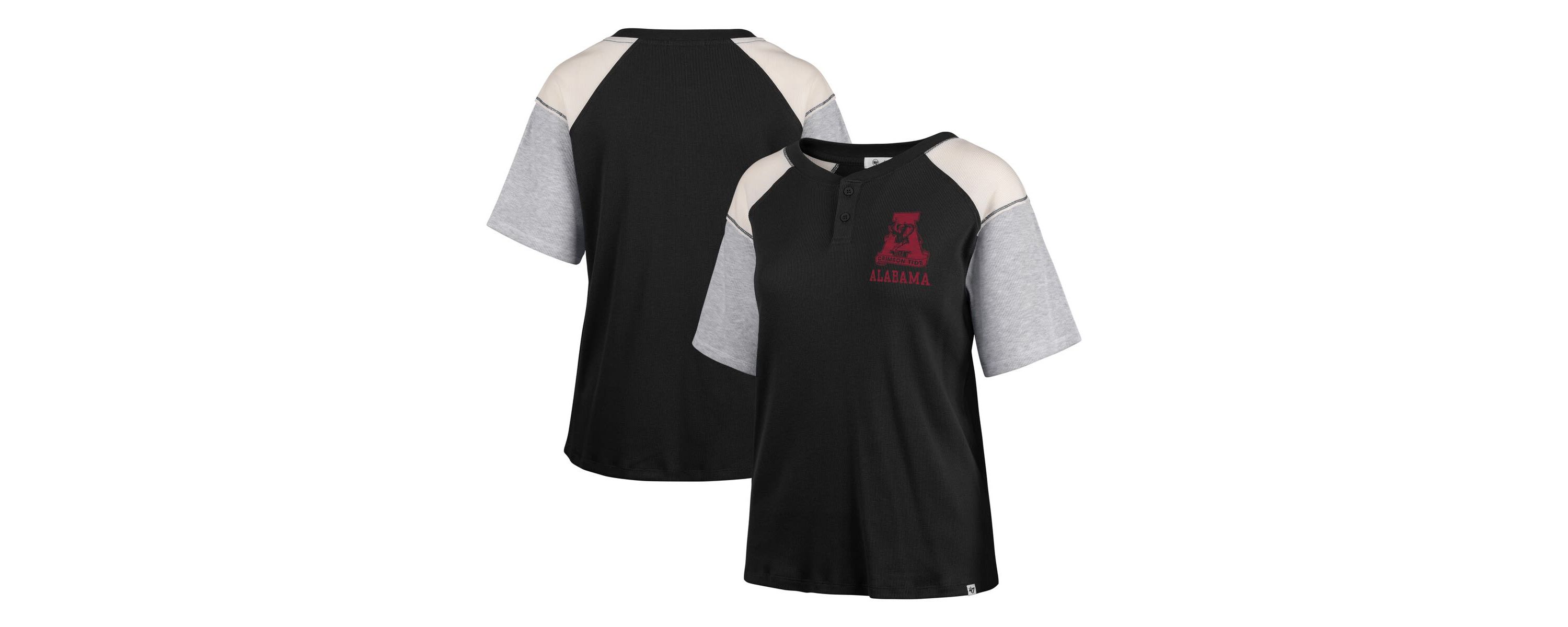 Alabama Crimson Tide NCAA Alabama Tide Underline Harvey Colorblock Raglan Henley T-Shirt