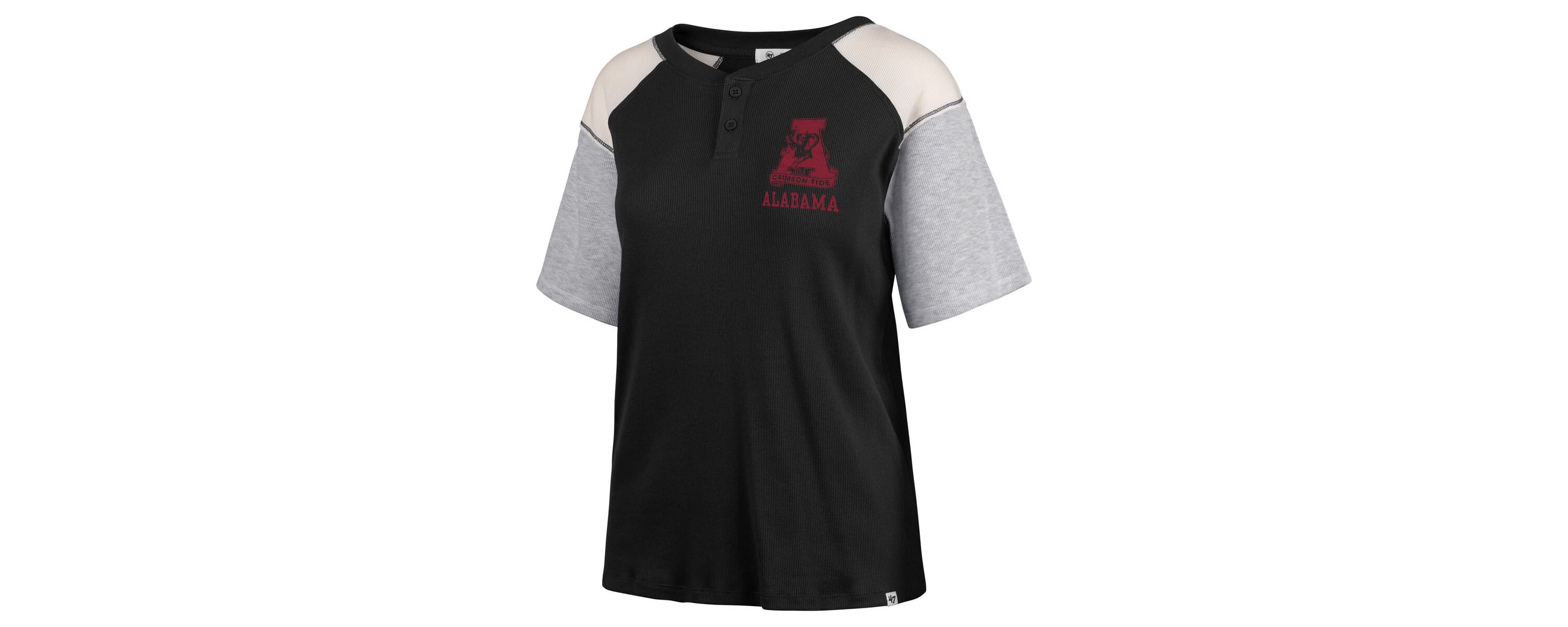 Alabama Crimson Tide NCAA Alabama Tide Underline Harvey Colorblock Raglan Henley T-Shirt