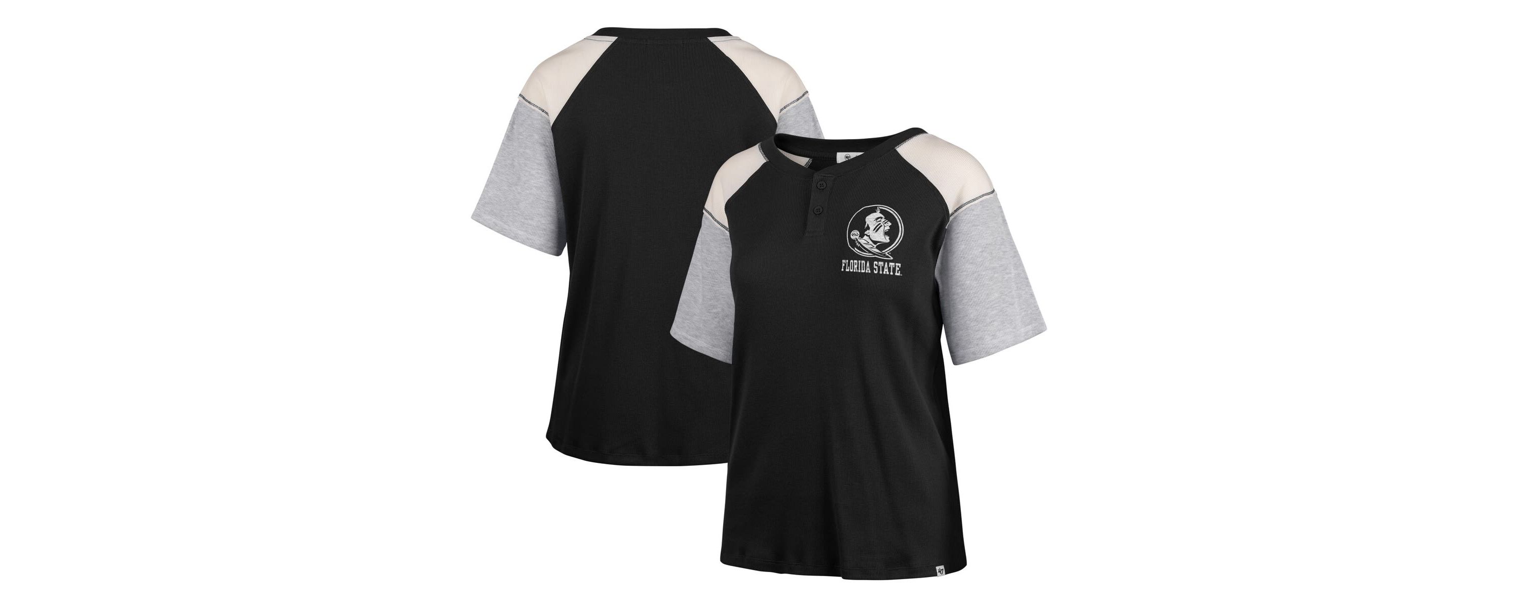 NCAA Florida State Seminoles Underline Harvey Colorblock Raglan Henley T-Shirt