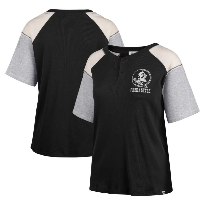 NCAA Florida State Seminoles Underline Harvey Colorblock Raglan Henley T-Shirt
