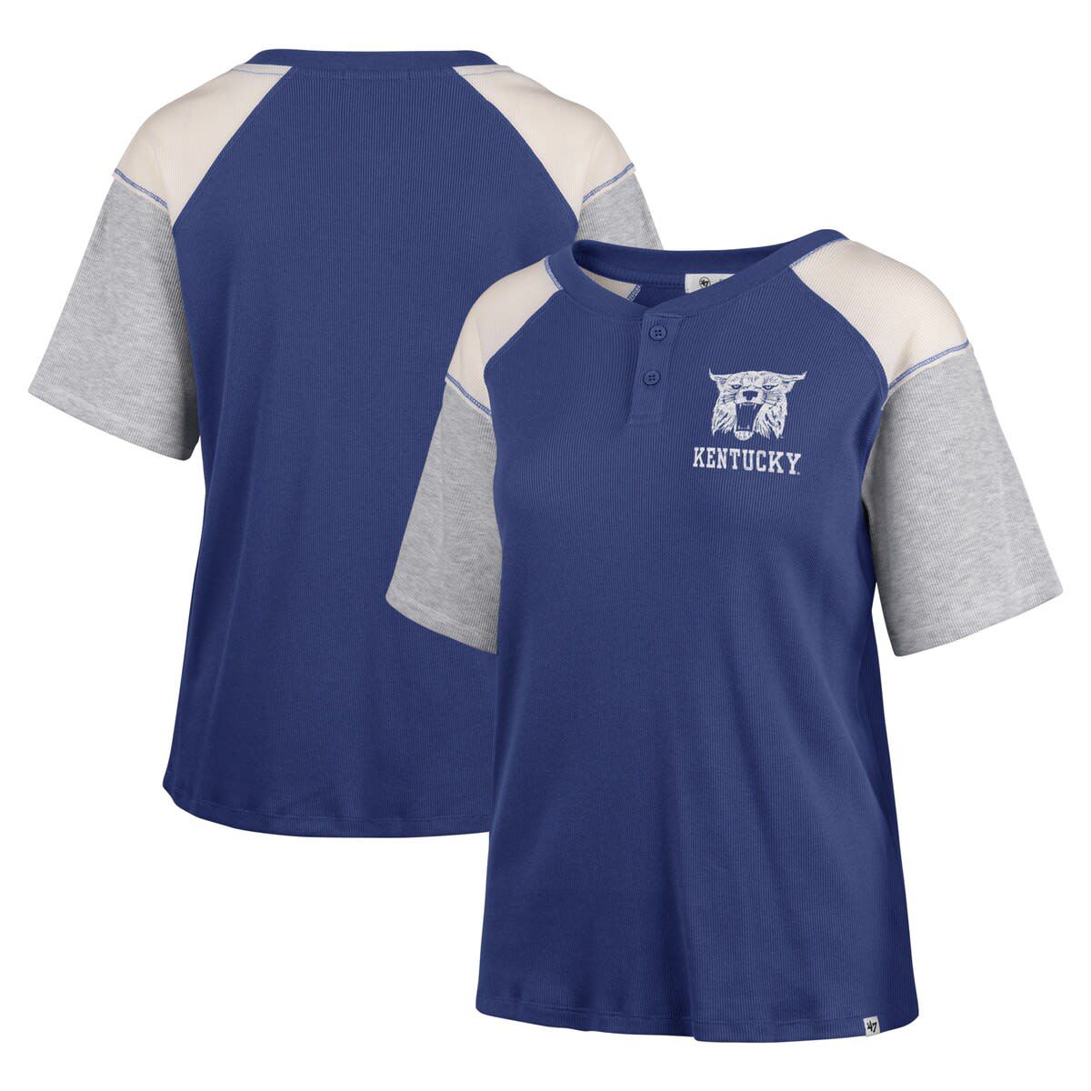 NCAA Kentucky Wildcats Underline Harvey Colorblock Raglan Henley T-Shirt