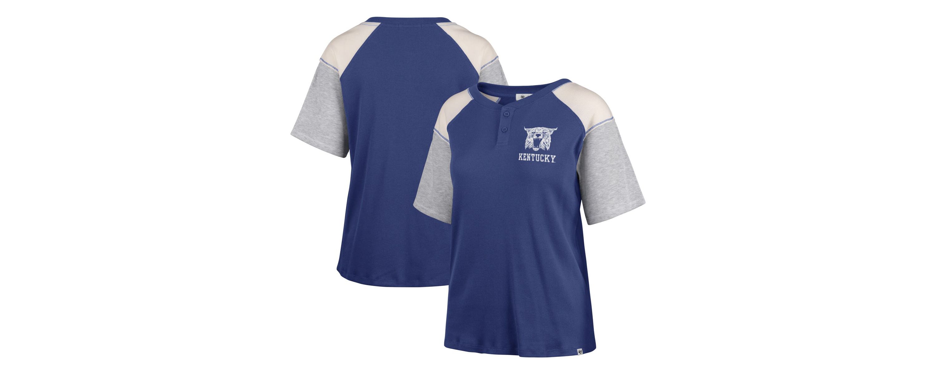 NCAA Kentucky Wildcats Underline Harvey Colorblock Raglan Henley T-Shirt