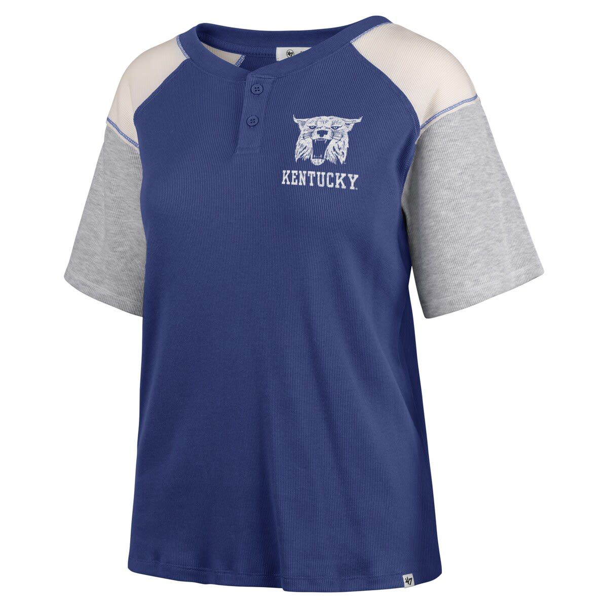 NCAA Kentucky Wildcats Underline Harvey Colorblock Raglan Henley T-Shirt