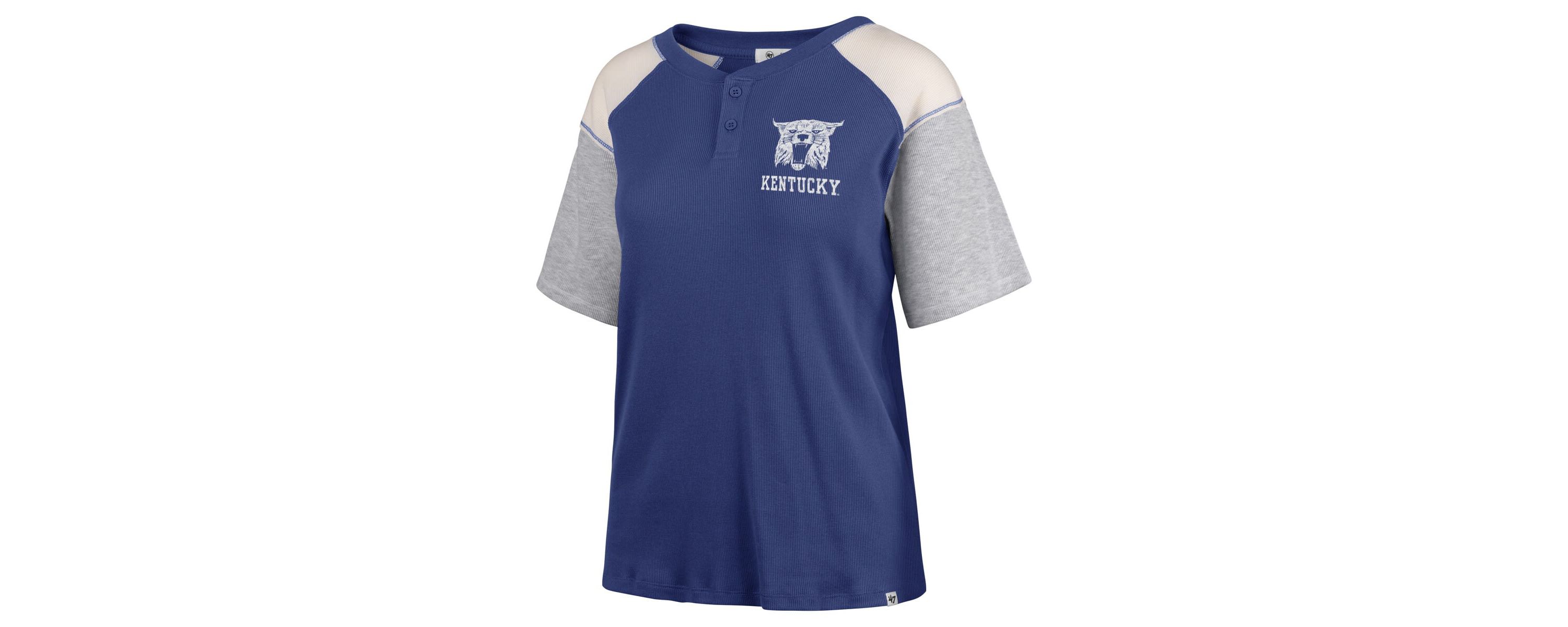 NCAA Kentucky Wildcats Underline Harvey Colorblock Raglan Henley T-Shirt