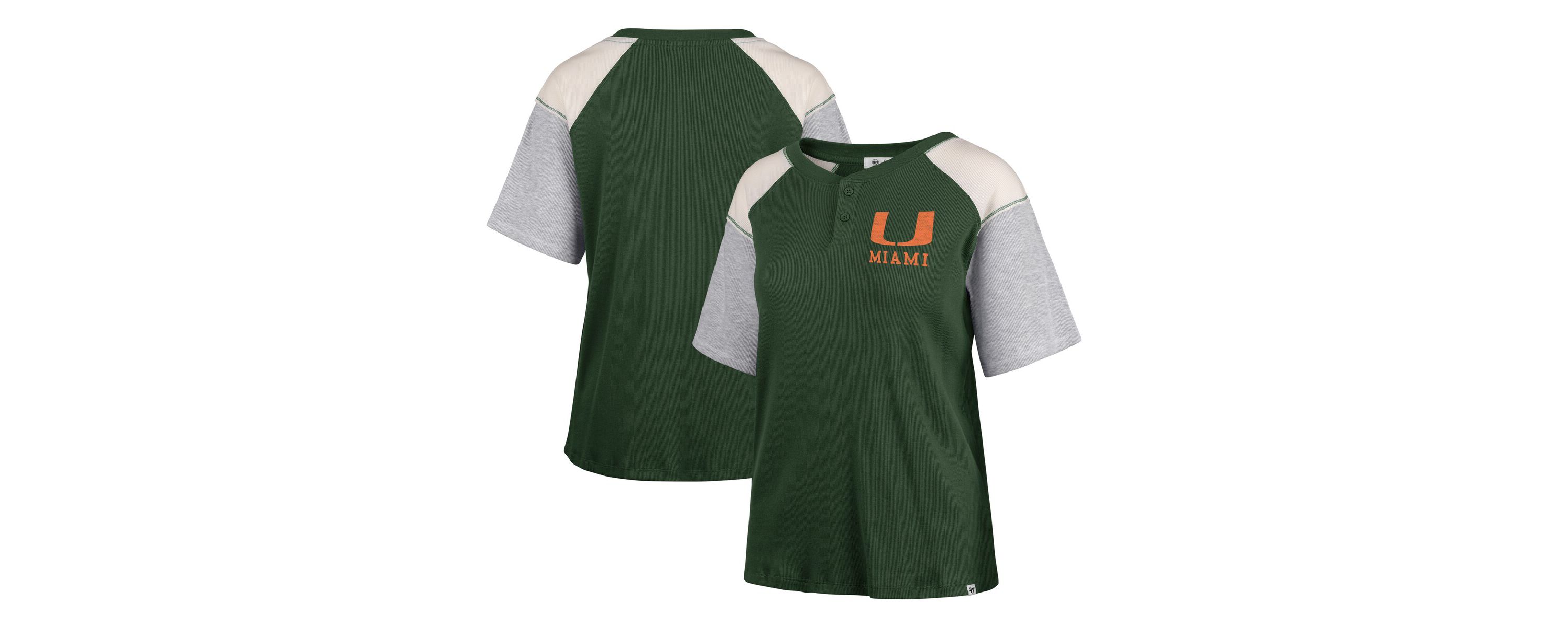 Miami (FL) Hurricanes NCAA Miami Hurricanes Underline Harvey Colorblock Raglan Henley T-Shirt