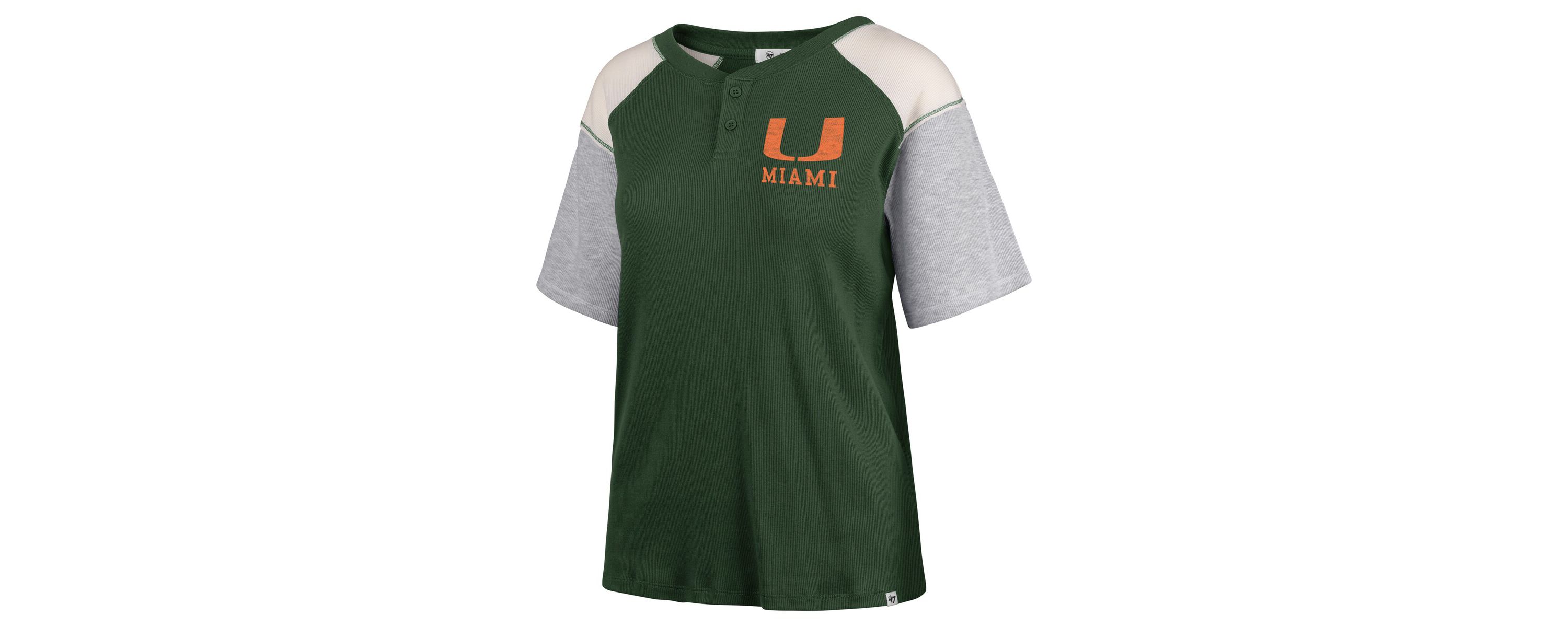 Miami (FL) Hurricanes NCAA Miami Hurricanes Underline Harvey Colorblock Raglan Henley T-Shirt