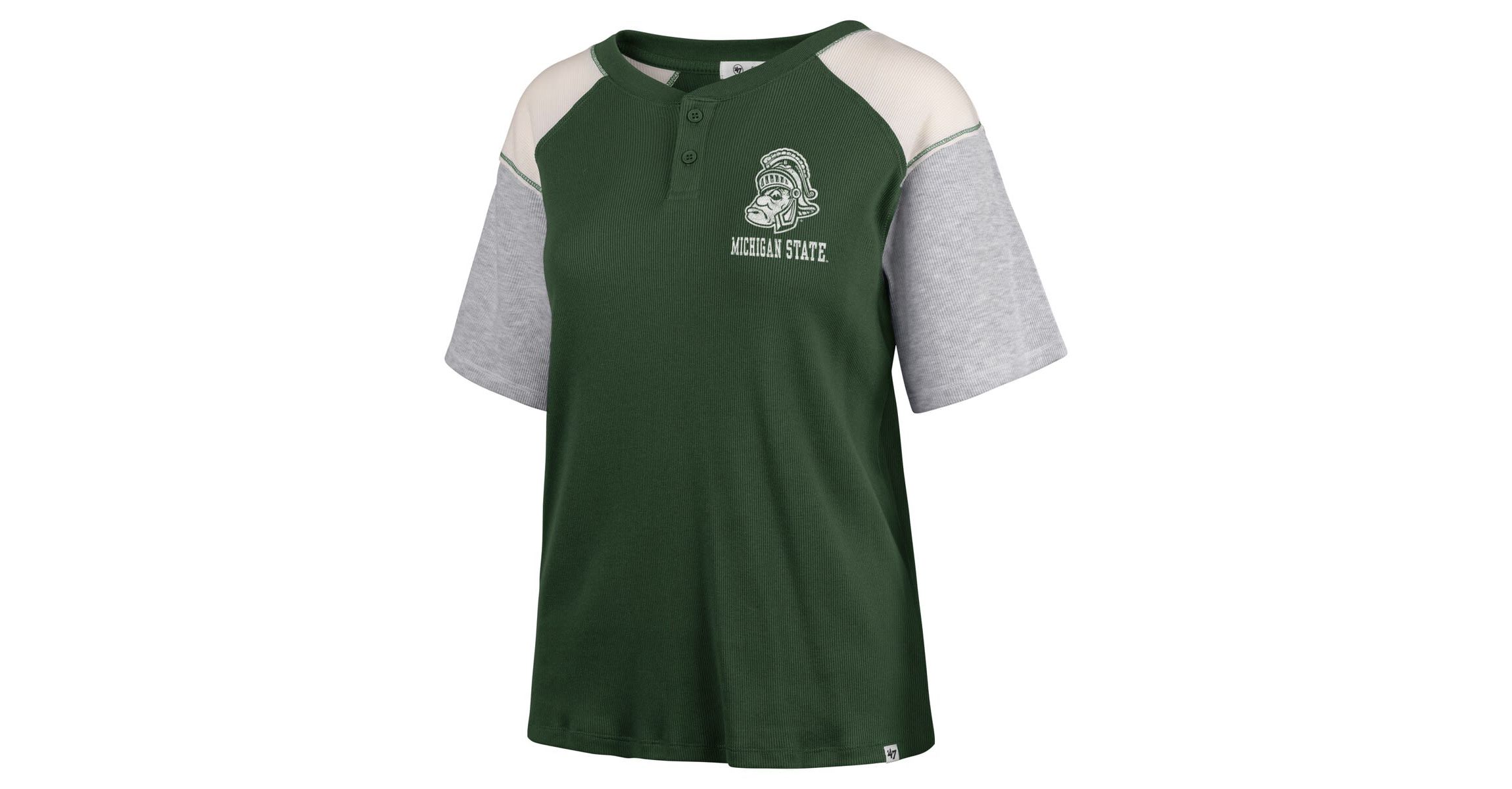 NCAA Michigan State Spartans Underline Harvey Colorblock Raglan Henley T-Shirt
