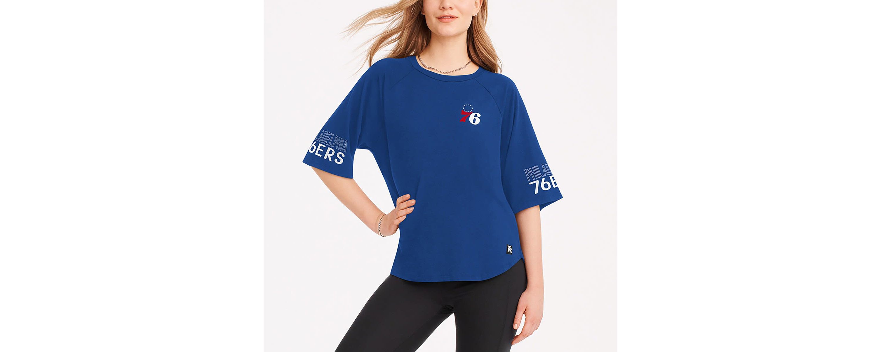 NBA Philadelphia 76ers Diana Raglan Tri-Blend Oversized T-Shirt