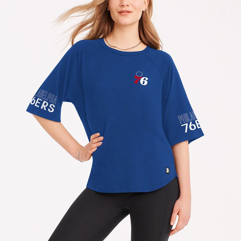 NBA Philadelphia 76ers Diana Raglan Tri-Blend Oversized T-Shirt