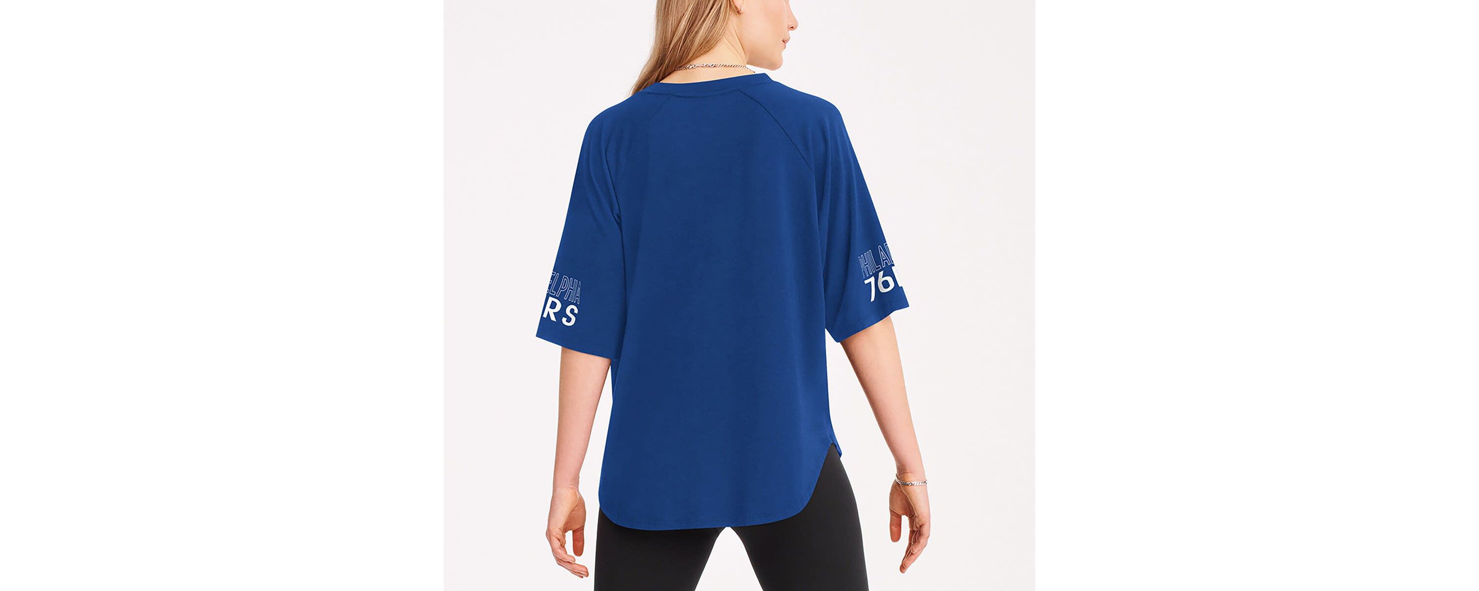 NBA Philadelphia 76ers Diana Raglan Tri-Blend Oversized T-Shirt