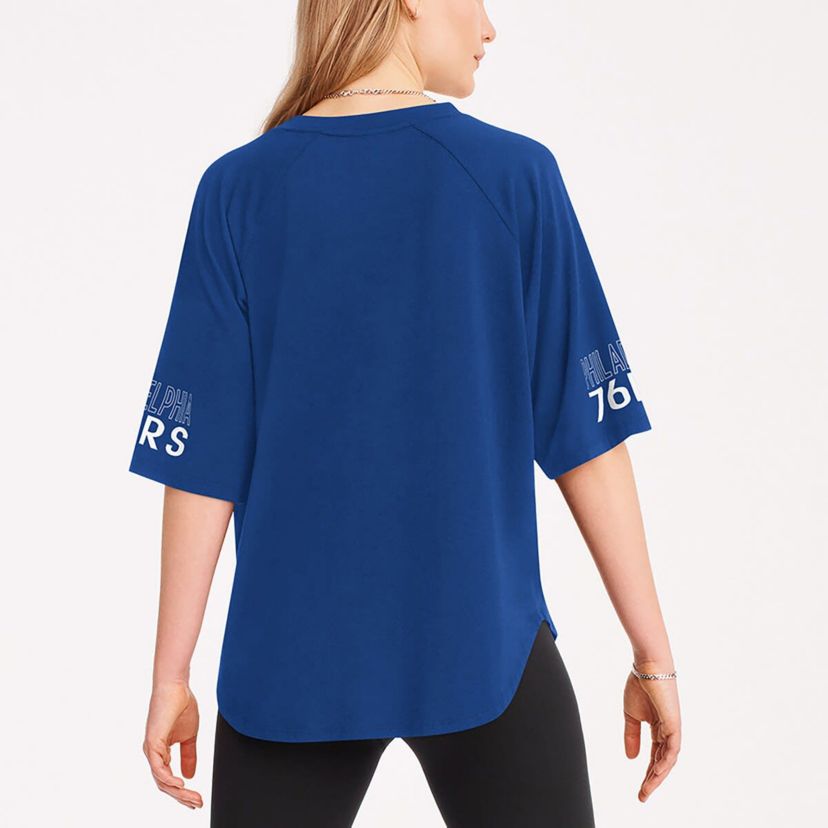 NBA Philadelphia 76ers Diana Raglan Tri-Blend Oversized T-Shirt