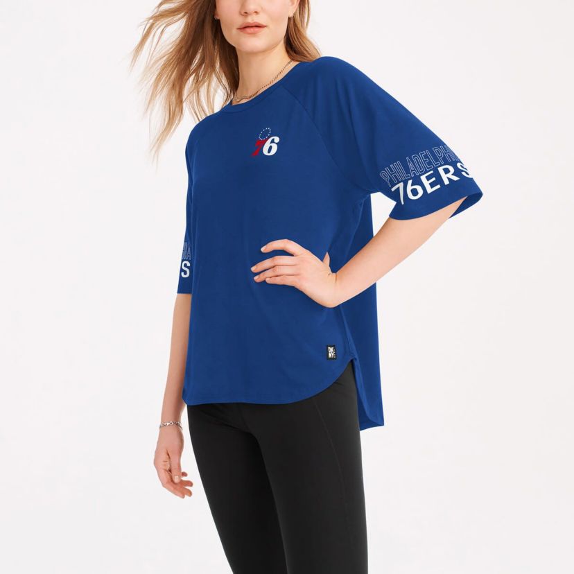 NBA Philadelphia 76ers Diana Raglan Tri-Blend Oversized T-Shirt