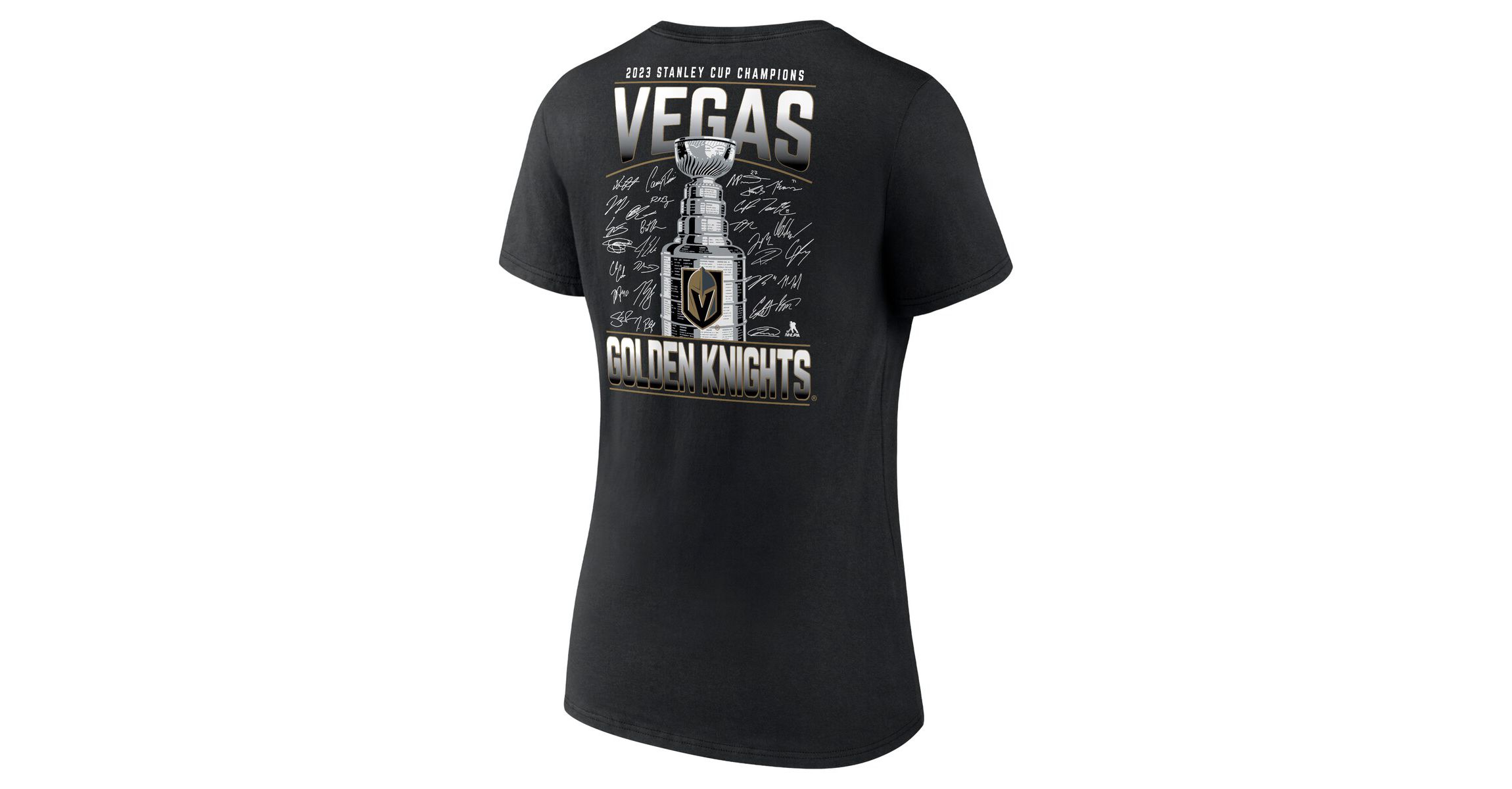 NHL Fanatics Vegas Golden Knights 2023 Stanley Cup s Signature Roster V-Neck T-Shirt