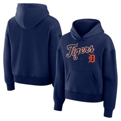Women's MLB Fanatics Detroit Tigers Lockup Legacy Fleece Hoodie, Navy Blue, 2XL