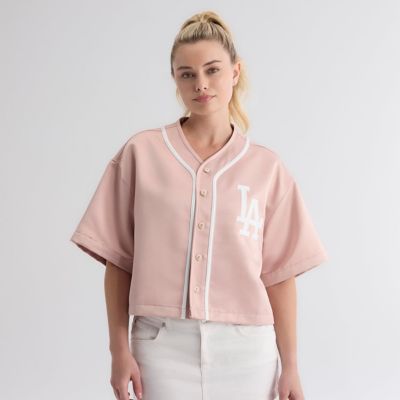 MLB Fanatics Faded Rose Los Angeles Dodgers Iconic Full-Button Satin Baseball Top