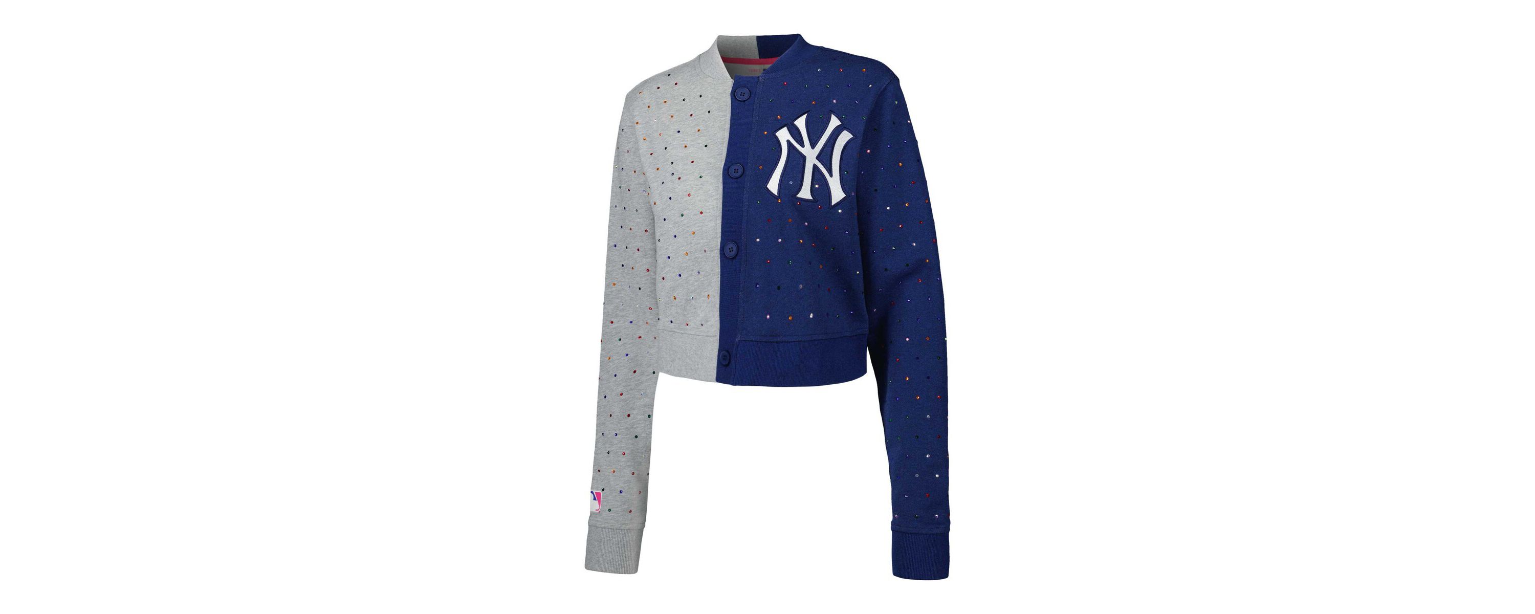 MLB New York Yankees Cropped Button-Up Cardigan