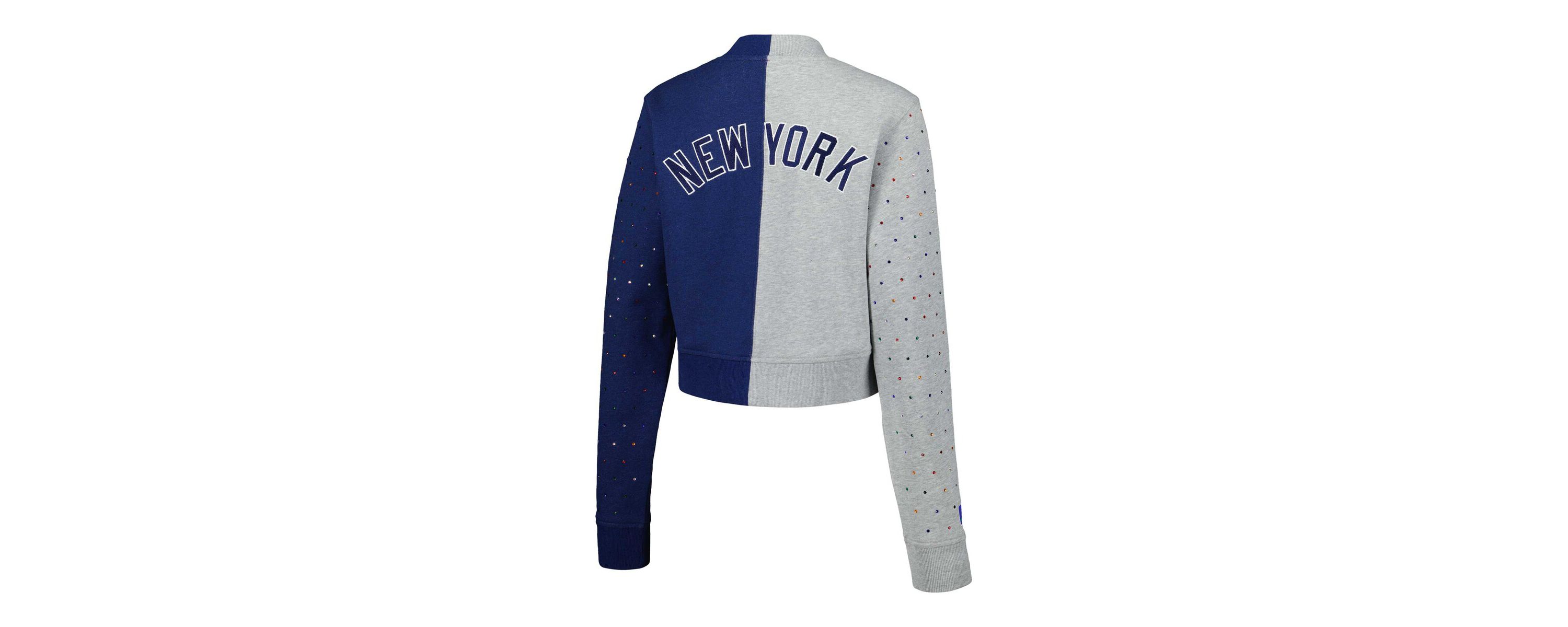 MLB New York Yankees Cropped Button-Up Cardigan