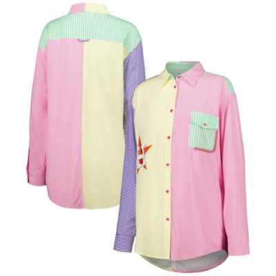 Terez MLB Houston Astros Button-Up Shirt, Yellow, Medium