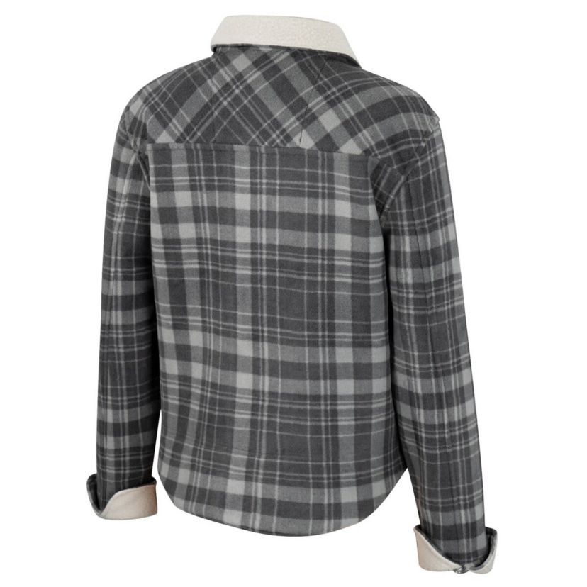 NCAA x Wrangler Michigan Wolverines Plaid Polar Fleece Button-Up Jacket