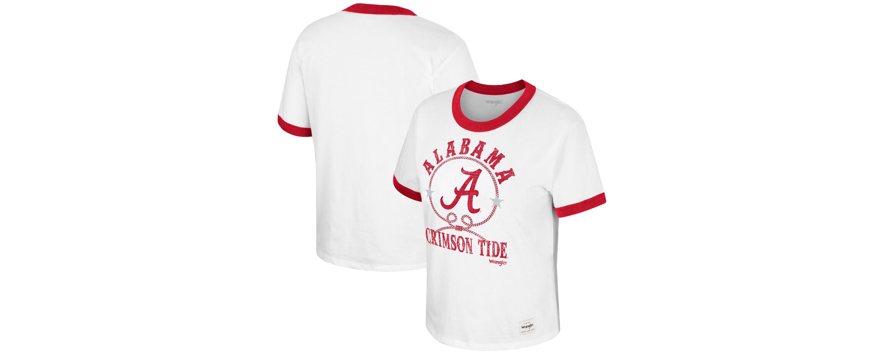 Alabama Crimson Tide NCAA x Wrangler Alabama Tide Freehand Ringer T-Shirt