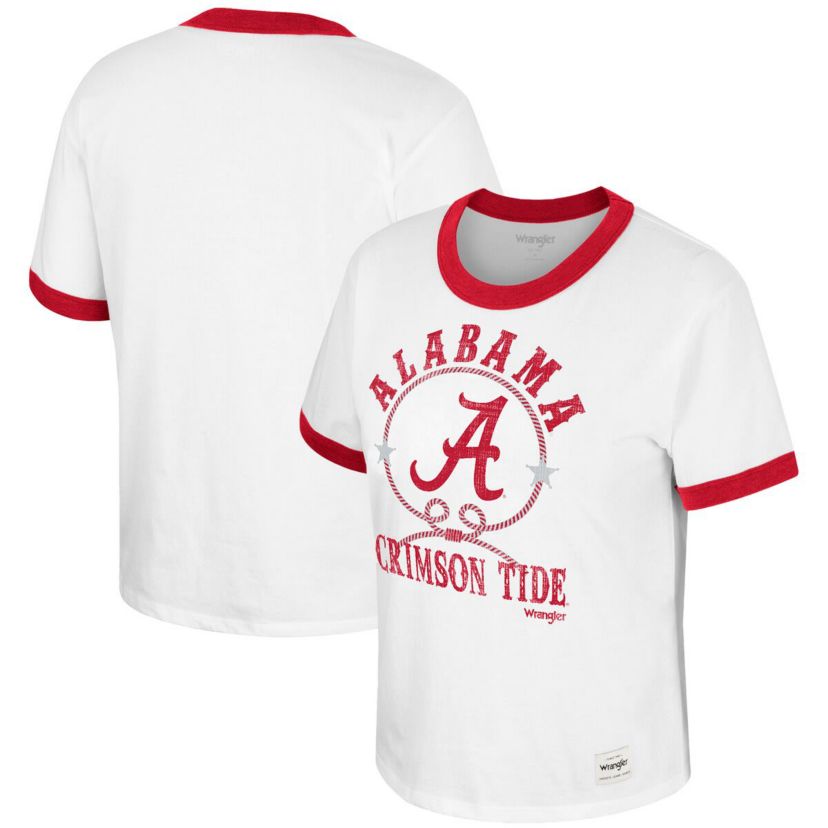 Alabama Crimson Tide NCAA x Wrangler Alabama Tide Freehand Ringer T-Shirt
