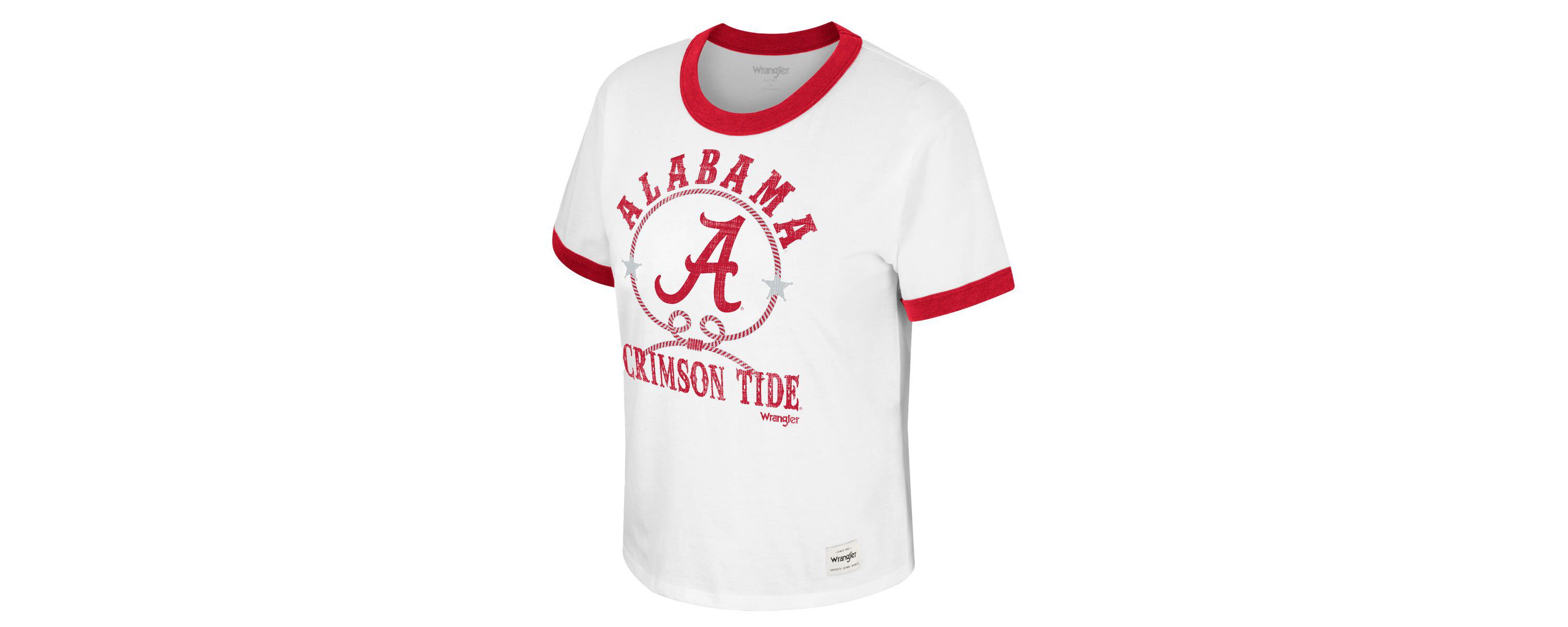 Alabama Crimson Tide NCAA x Wrangler Alabama Tide Freehand Ringer T-Shirt