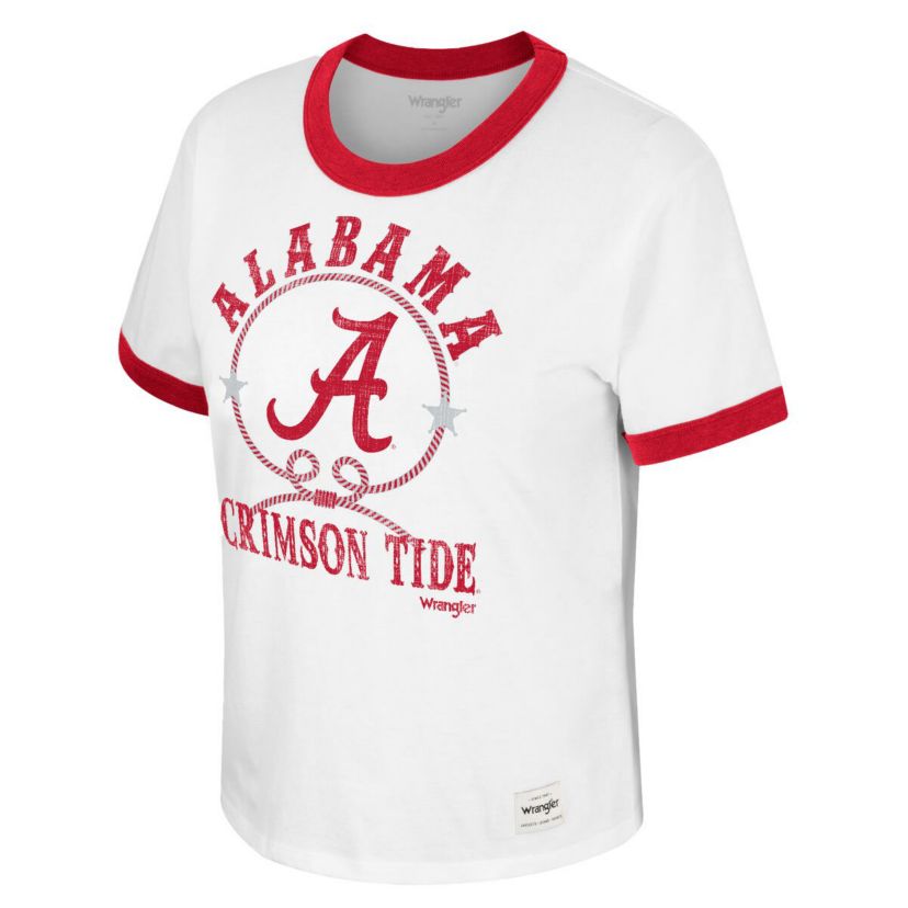 Alabama Crimson Tide NCAA x Wrangler Alabama Tide Freehand Ringer T-Shirt
