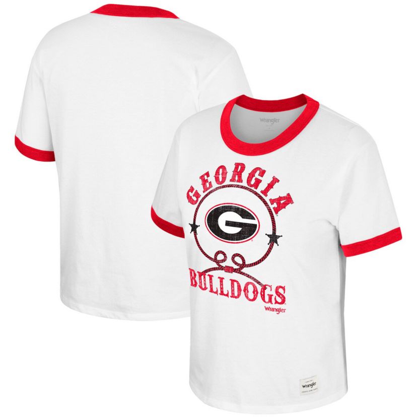 NCAA x Wrangler Georgia Bulldogs Freehand Ringer T-Shirt