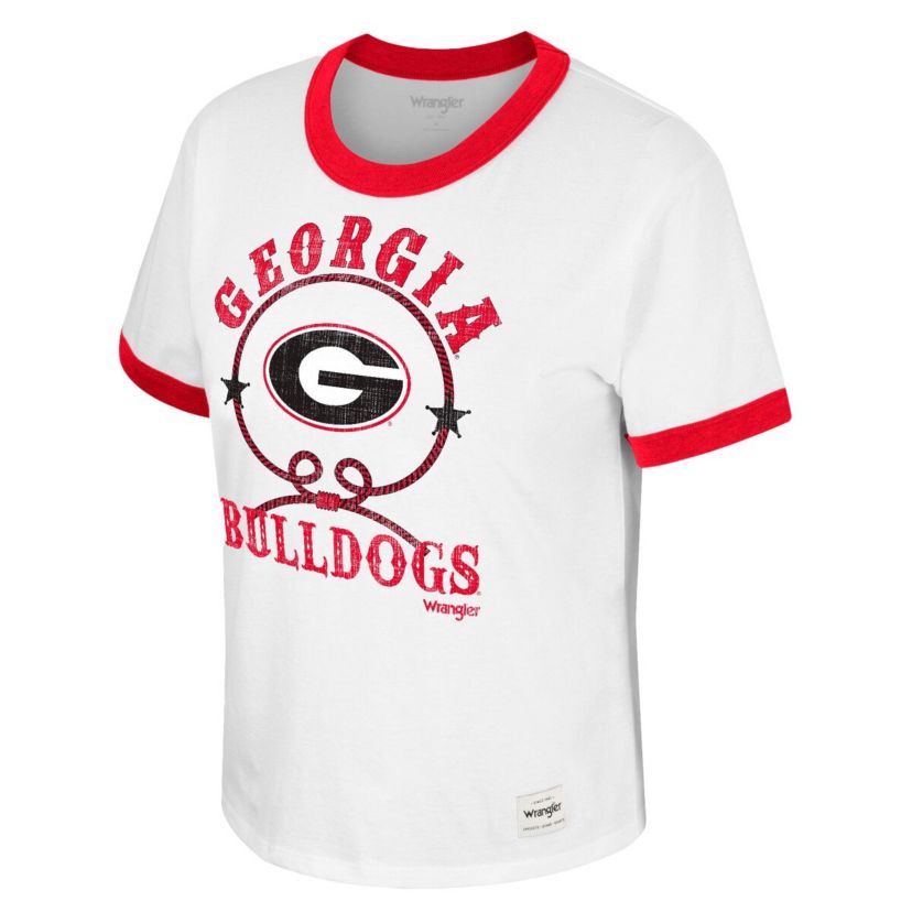 NCAA x Wrangler Georgia Bulldogs Freehand Ringer T-Shirt