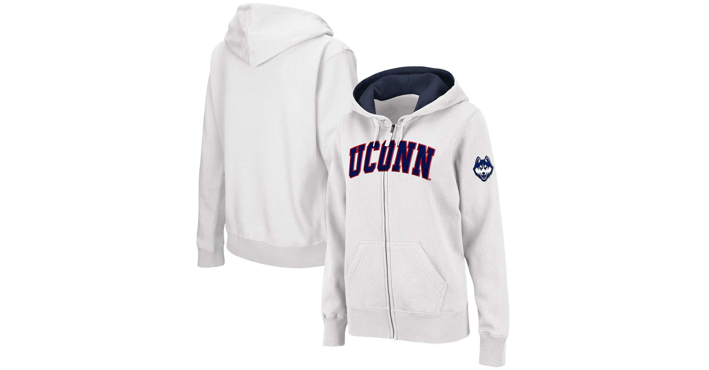 Connecticut Huskies NCAA UConn Huskies Arched Name Full-Zip Hoodie