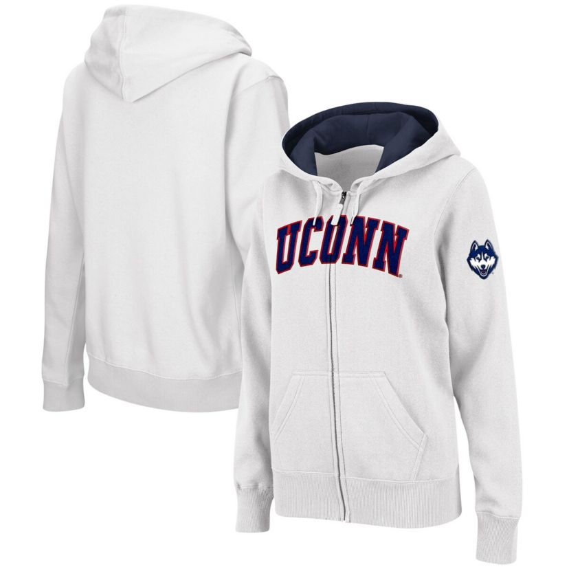 Connecticut Huskies NCAA UConn Huskies Arched Name Full-Zip Hoodie