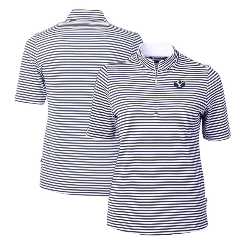 NCAA BYU Cougars DryTec Virtue Eco Pique Stripe Recycled Polo