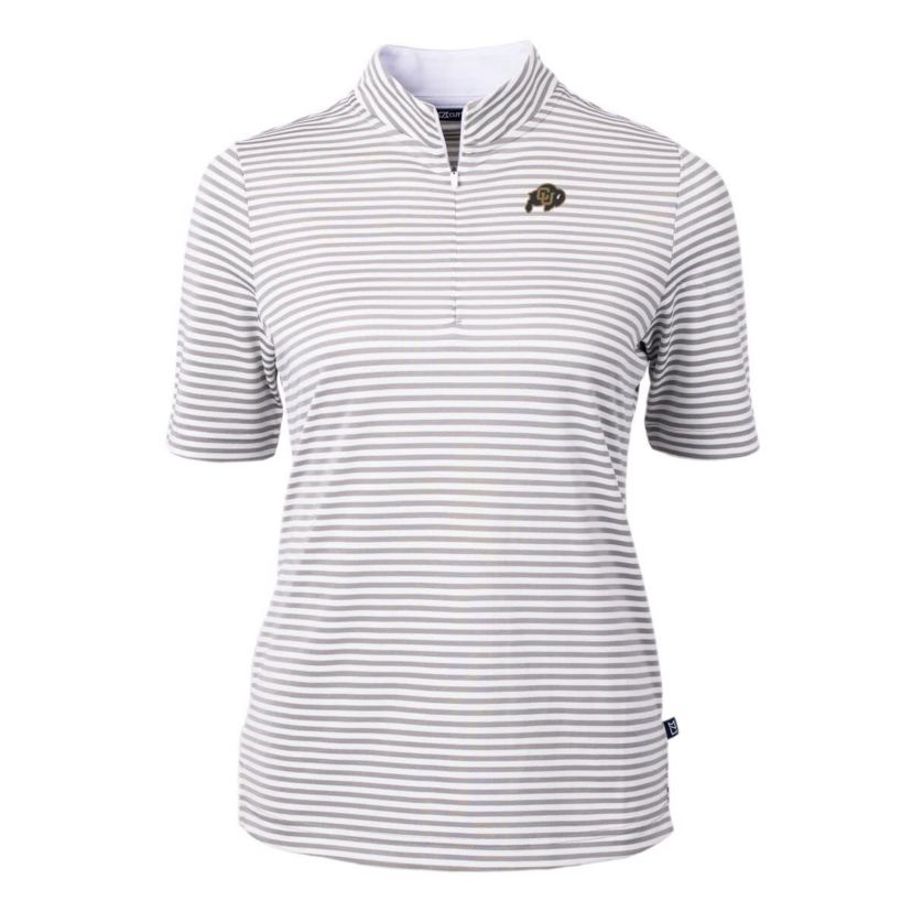 NCAA Colorado Buffaloes DryTec Virtue Eco Pique Stripe Recycled Polo