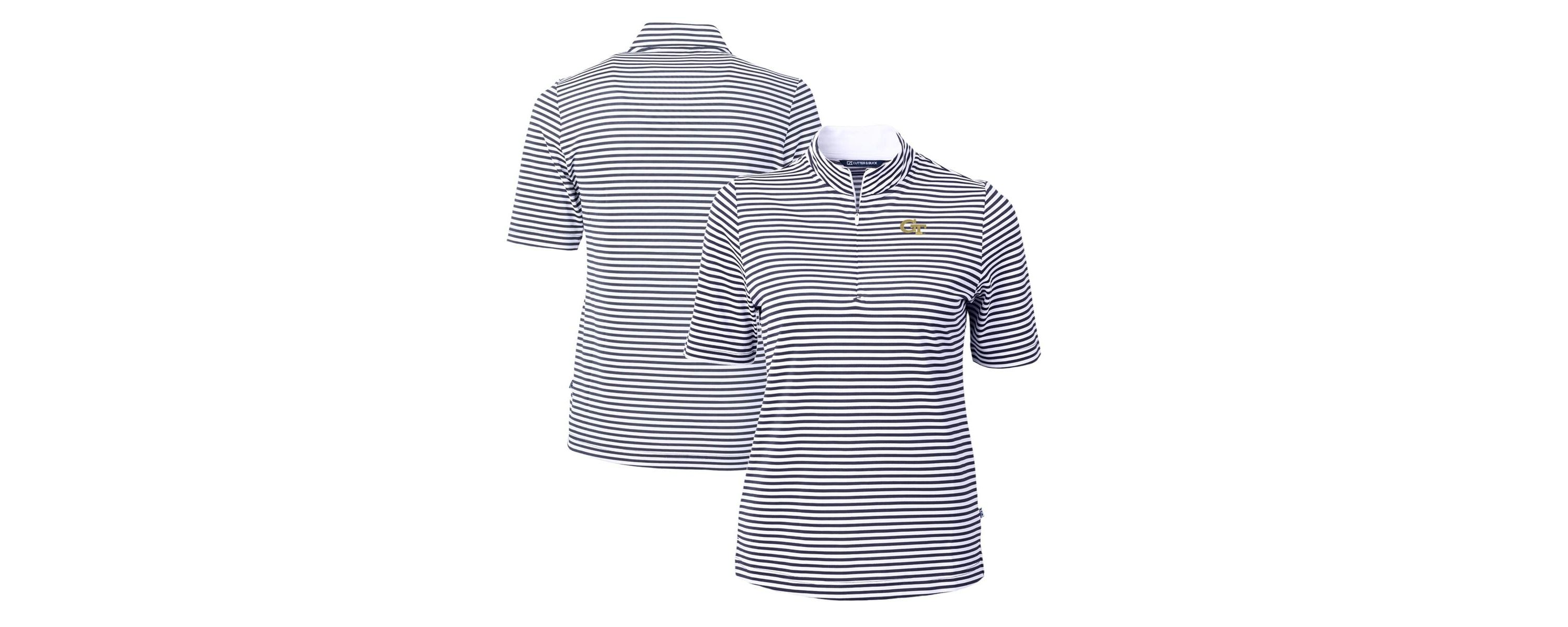 Georgia Tech Yellow Jackets NCAA Georgia Tech Jackets DryTec Virtue Eco Pique Stripe Recycled Polo