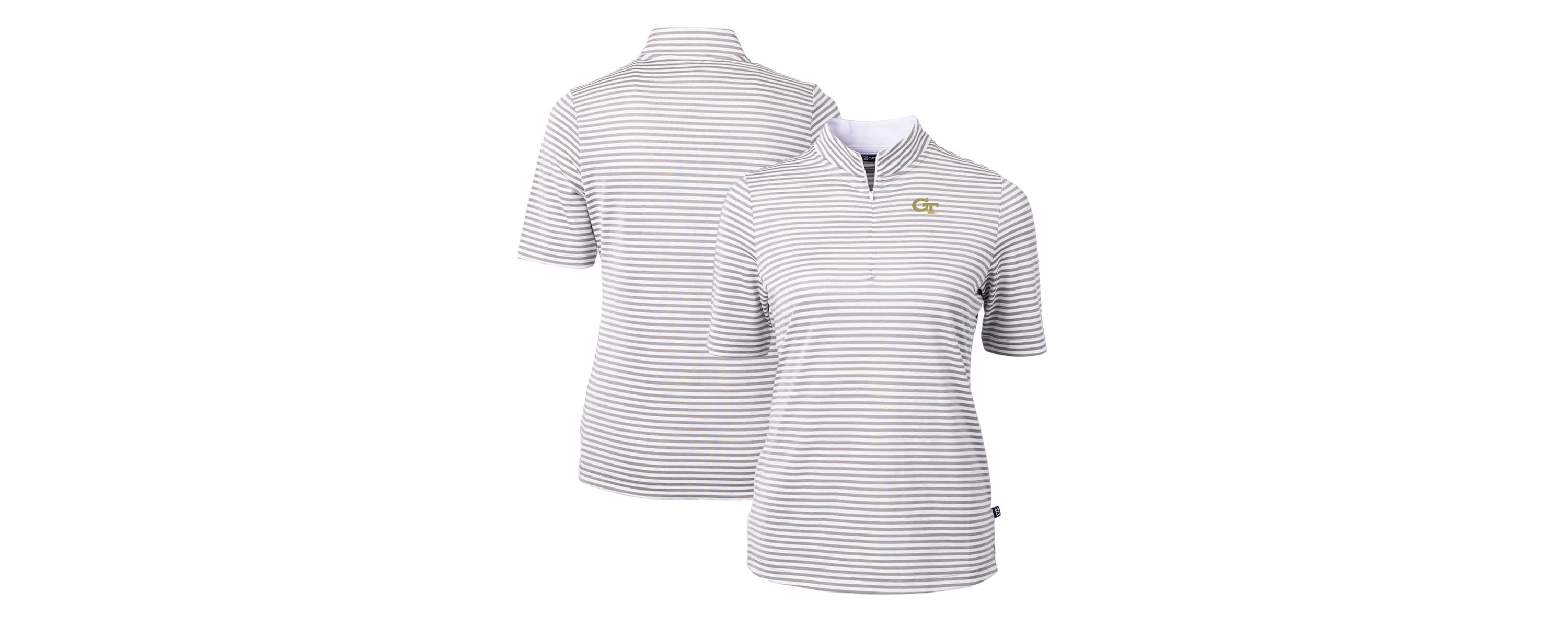 Georgia Tech Yellow Jackets NCAA Georgia Tech Jackets DryTec Virtue Eco Pique Stripe Recycled Polo