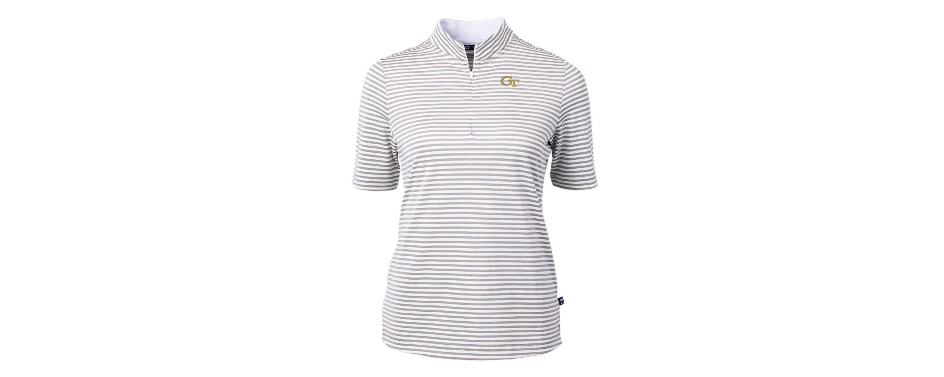 Georgia Tech Yellow Jackets NCAA Georgia Tech Jackets DryTec Virtue Eco Pique Stripe Recycled Polo